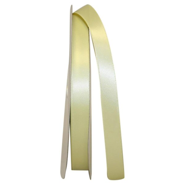 Reliant Ribbon 0.625 in. 100 Yards Double Face Satin Ribbon, Maize 4950-927-03C